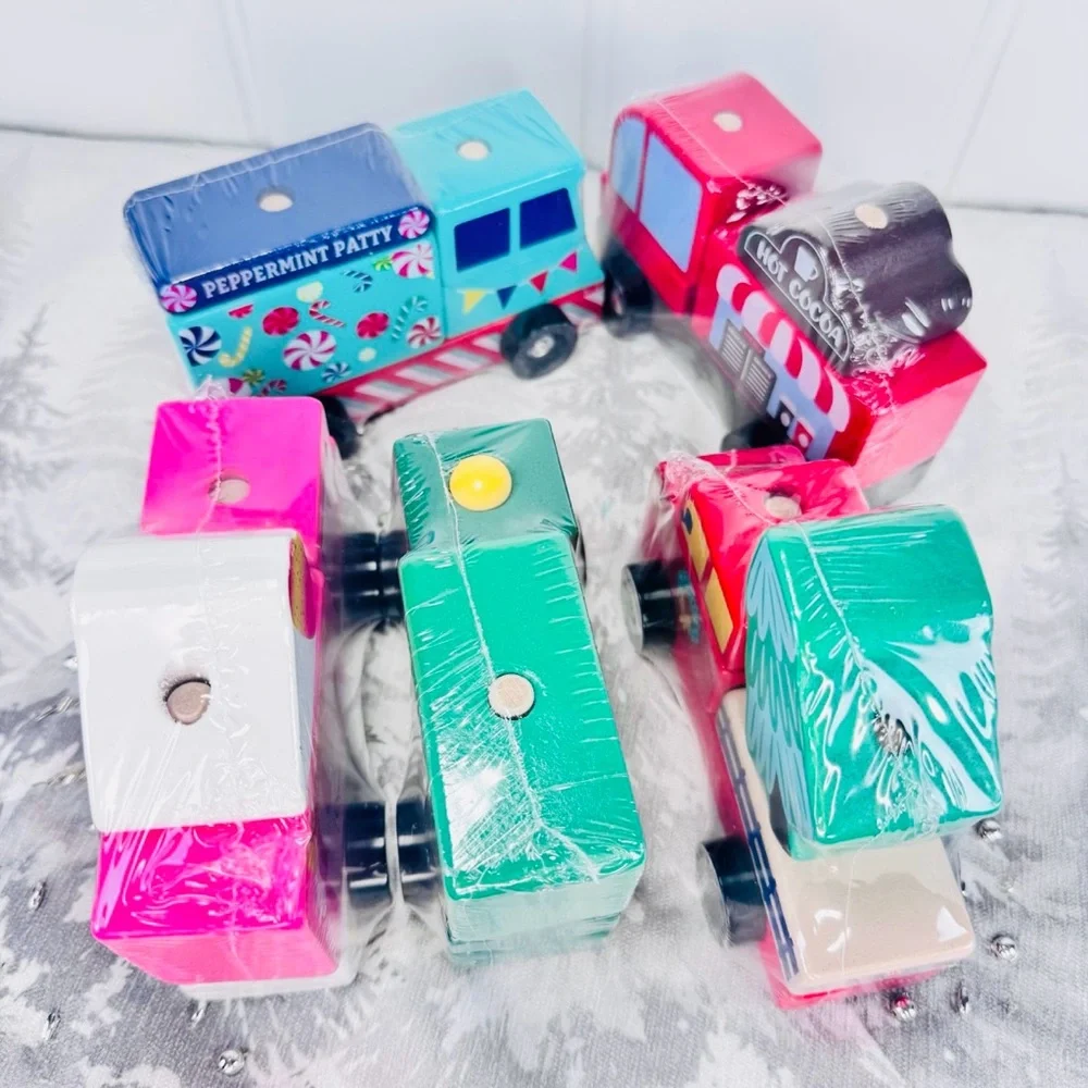 Target Bullseye Playground SET OF 5 Christmas Wooden Trucks